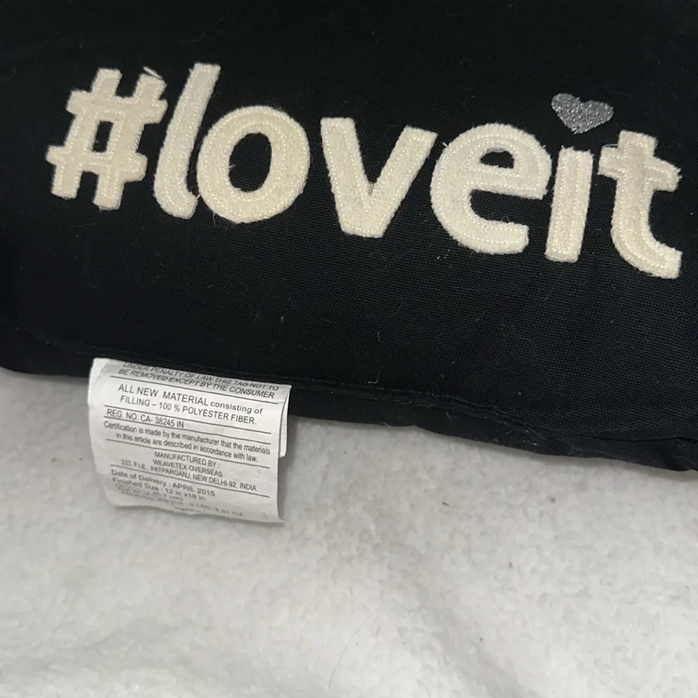 Black #loveit Pillow Room Essentials 12 x 18 inches Throw